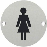 Welling Circular Feale Pictogram Door Sign - 76mm