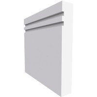 Square Edge Grooved 2 MDF Skirting Board Unprimed 4200mm x 220mm x 18mm