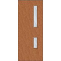 Crown American Cherry Solid Core FD30 Clear Glazed Internal Fire Door 2700mm x 926mm x 44mm | 700mm x 150mm & 500mm x 150mm VP