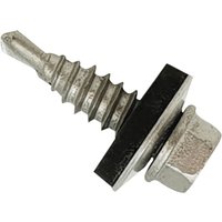 ForgeFix TechFast Self-Drilling Stitching Hex Screw & Washer No.1 Tip 6.3 x 25mm Box 100 TFHW16SD6325
