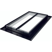 The Rooflight Co. CR10 Conservation Rooflight 517 x 980mm Steel 1 Glazing Bar, Black Frame, White Linings
