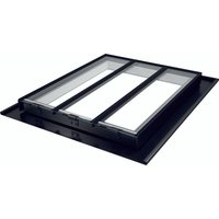 The Rooflight Co. CR11 Conservation Rooflight 669 x 828mm Steel 2 Glazing Bars, Black Frame, White Linings
