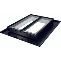 The Rooflight Co. CR1 Conservation Rooflight 365 x 525mm Steel 1 Glazing Bar, Black Frame, White Linings