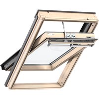VELUX Electric Centre Pivot Roof Window Lacquered Pine 550mm x 980mm GGL CK04 307021U